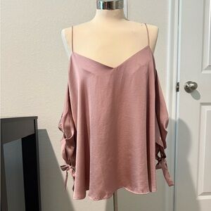 Silky Pink Off the Shoulder Blouse